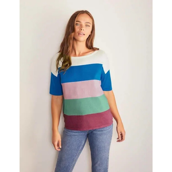 Boden Berkeley Knitted Tee - Stripes - size 4 - Picture 1 of 8